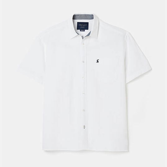 Joules Mens White Breaker Short Sleeve Linen Shirt Size L