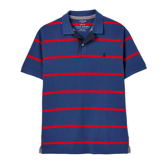Joules Mens Navy Red Stripe Filbert Polo Shirt Size M
