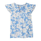 Joules Blue Floral Maxie Pop Over Frill Blouse Size 16