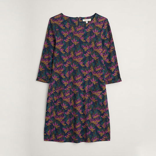 Seasalt Print Makers Dress Tapestry Leaves Maritime