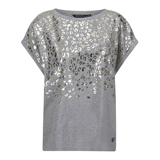 Regatta Womens Roselynn Graphic T-Shirt Paloma Grey Marl Size 20