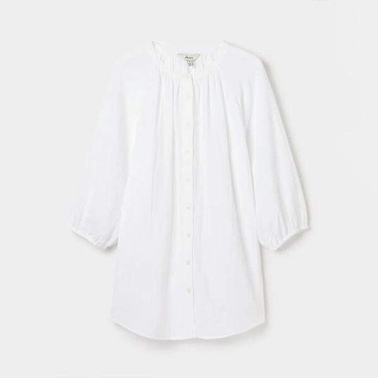 Joules Bright White Calais Button Through Blouse Size L