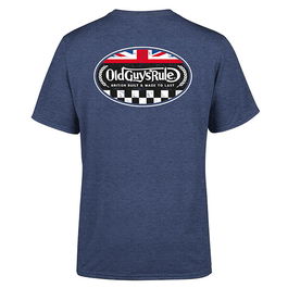 Old Guys Rule British Built II T-Shirt Heather Navy Large