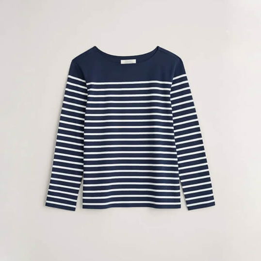 Seasalt Sailor Shirt Falmouth Breton Maritime Chalk Size 20