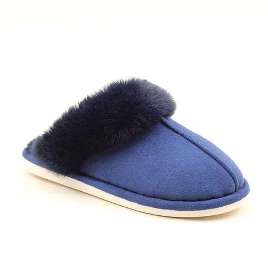 Heavenly Feet Fireside Navy Slippers Size M