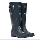 Joules Navy Dogs Printed Wellies With Back Gusset Size 7