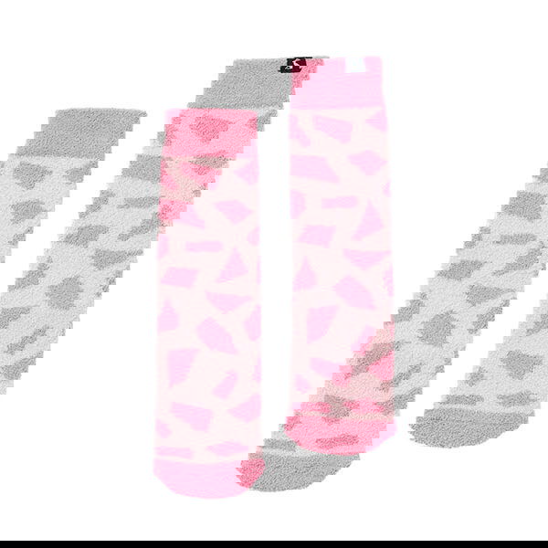 Joules Pink Giraffe Fluffy Socks Size L