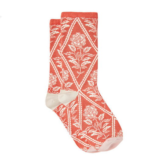 Joules Pink Floral Excellent Everyday Eco Vero Socks Size 4-8