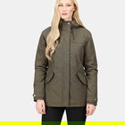 Regatta Womens Bria Fur Lined Waterproof Jacket Dark Khaki Size 18