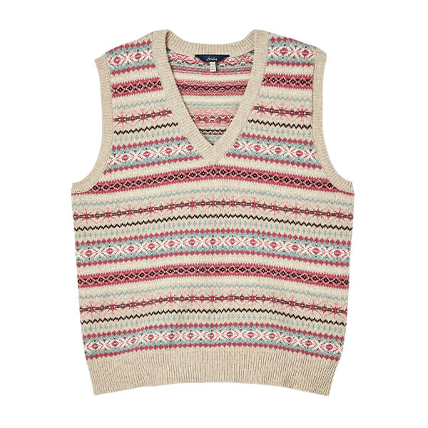 Joules Oat Islay Fairisle Tank Top Size 16