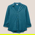 White Stuff Annie Sparkle Jersey Shirt Dark Teal Size 10
