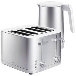Zwilling Enfinigy 1.5L Kettle Plastic & 4 Short Slot Toaster Silver