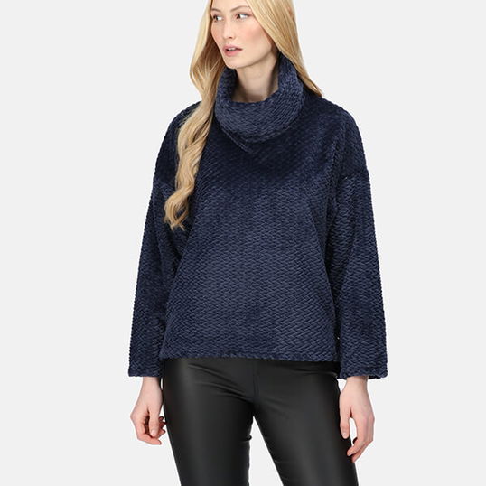 Regatta Womens Bekkah Fluffy Jumper Navy Plait Size 12