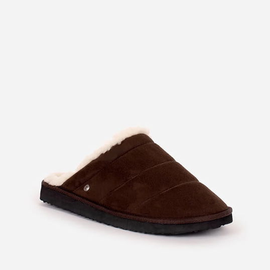 Brakeburn Mens Dark Brown Quilted Slipper Size 12