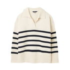 Joules Navy Cream Emelia Collared Jumper Size 14