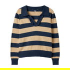 Joules Oat Stripe Maddie Striped V Neck Jumper Size 12