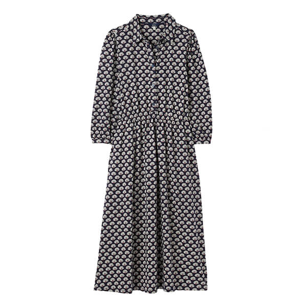 Joules French Navy Peacock Hazel Jersey Shirt Dress Size 12