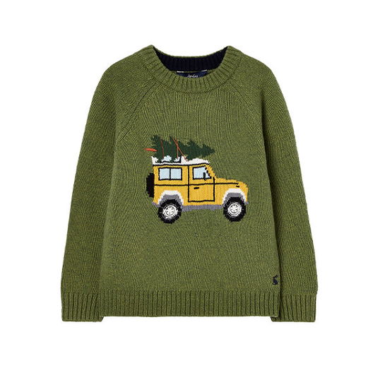 Joules Kids Green Cracking Festive Jumper Size 9-10y