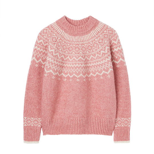 Joules Pink Charlotte Fair Isle Jumper Size 20