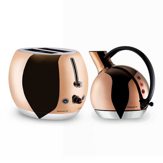 Bugatti Giulietta Kettle and Romeo Toaster Set Rose Gold