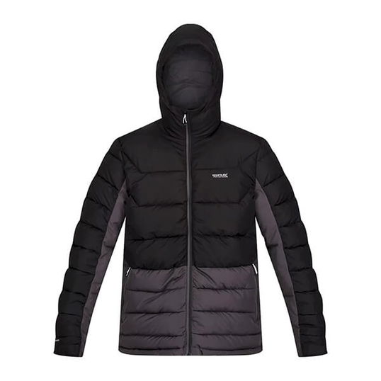 Regatta Mens Nevado VI Puffer Jacket Black Dark Grey Size L