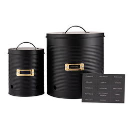 Typhoon Otto Black Set Of 2 Root Vegetable Storage Tins