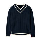 Joules Navy Creme Dawson V-Neck Cricket Jumper Size 18