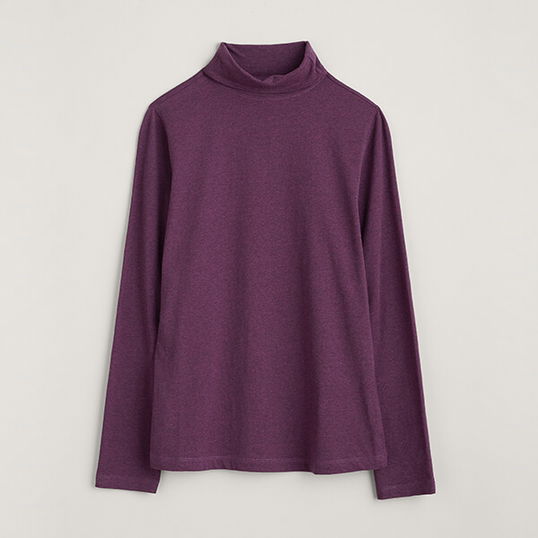 Seasalt Landing Roll Neck Top Grape Size 20