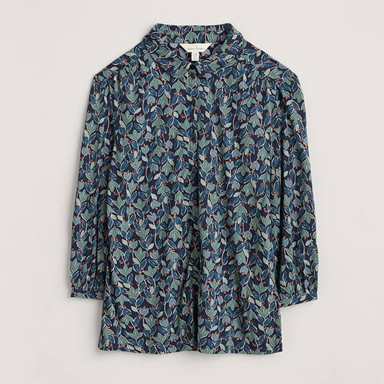 Seasalt 3/4 Embrace Shirt Wax Glaze Tulips Maritime Size 12