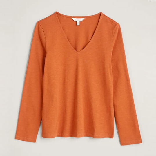 Seasalt Long Sleeve Talent Top Rusted Size 20