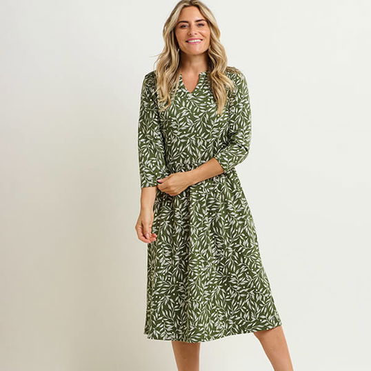 Brakeburn Orchard Leaf Midi Dress Size 14