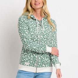 Brakeburn Leopard Floral Zip Through Hoodie Size 8