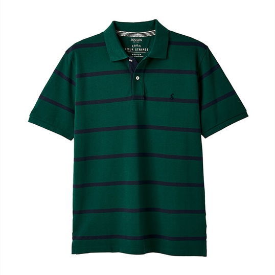 Joules Mens Green Stripe Filbert Polo Shirt Size M
