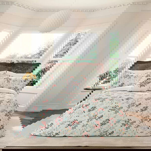 V&A Palampore Trail Duvet Cover Set Double Duck Egg Teal
