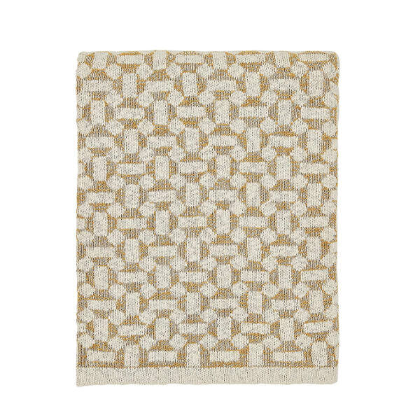 Joules Honey & Crumpets Geo Throw 140X200cm Gold