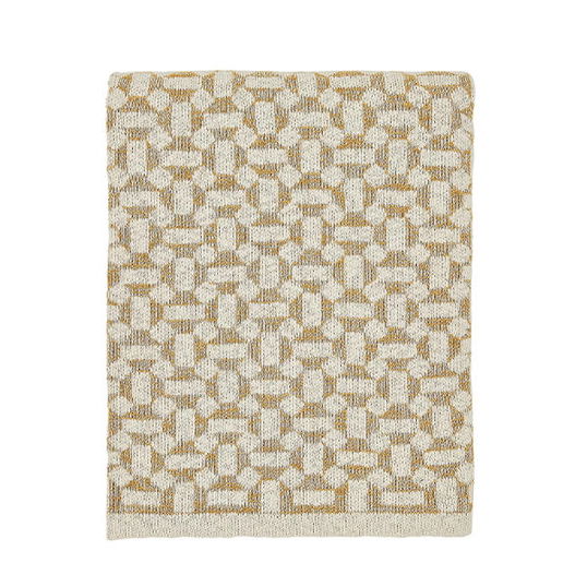 Joules Honey & Crumpets Geo Throw 140X200cm Gold