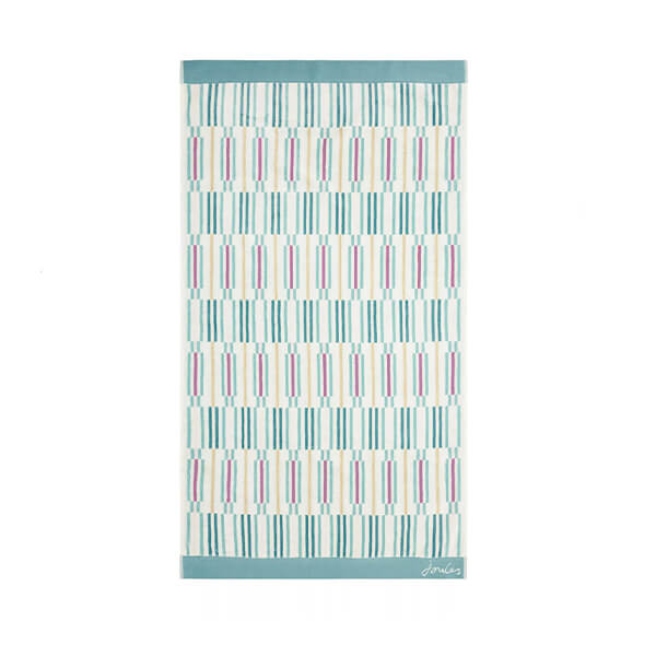 Joules Collector Geo Bath Towel Aqua