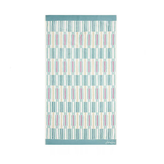 Joules Collector Geo Bath Towel Aqua