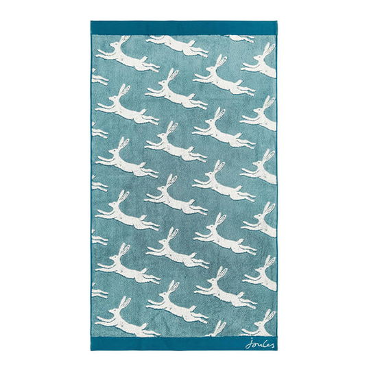 Joules Jumping Hare Bath Sheet Aqua