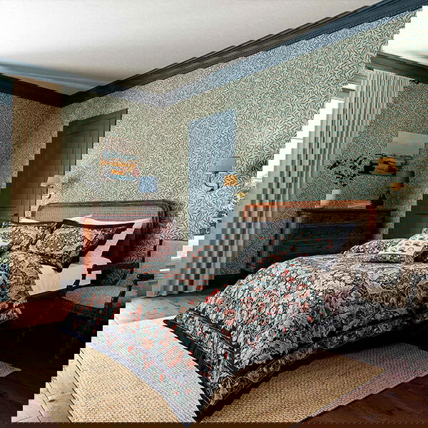 Morris & Co for V&A Earthly Paradise Duvet Cover Set King Size Teal & Sea Green