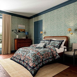 Morris & Co for V&A Earthly Paradise Duvet Cover Set King Size Teal & Sea Green