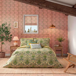 Morris & Co Hyacinth Duvet Cover Set King Size Sage & Citrus