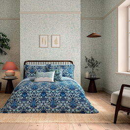 Morris & Co Hyacinth Duvet Cover Set Super King Size Indigo