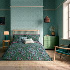 Morris & Co Vine Duvet Cover Set King Size Teal & Lilac
