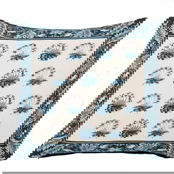 Morris & Co for V&A Earthly Paradise Cushion 45X45cm Teal & Sea Green