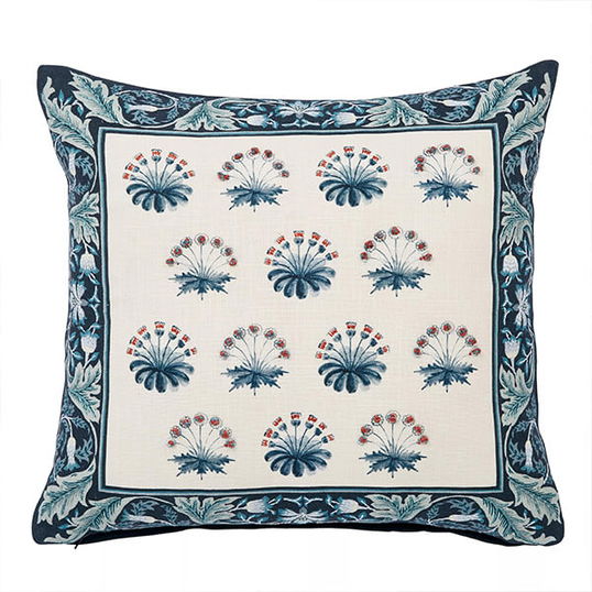 Morris & Co for V&A Earthly Paradise Cushion 45X45cm Teal & Sea Green
