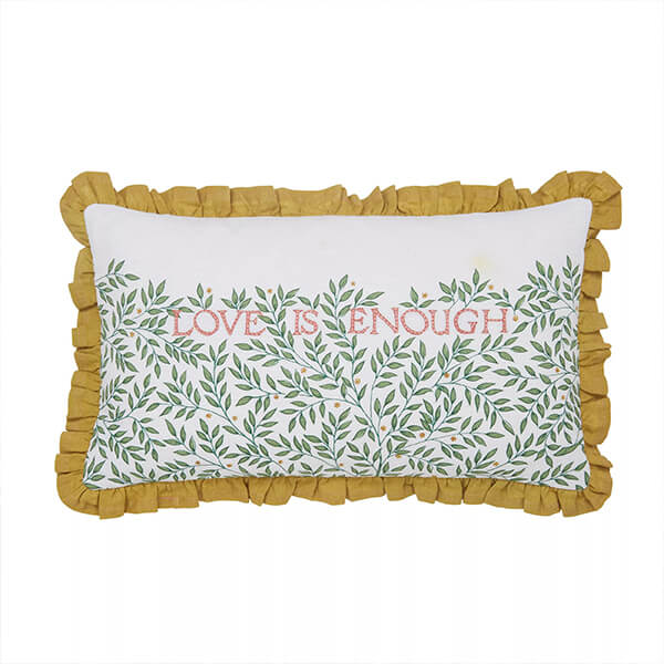 Morris & Co Love Is Enough Cushion 50X30cm Evergreen & Coral