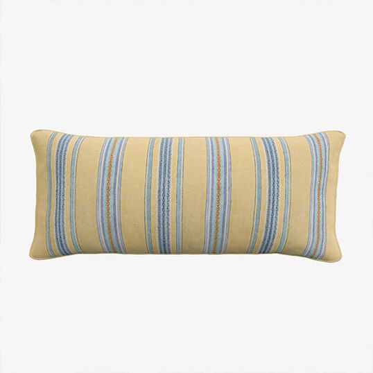 Sanderson Enys Garden Cushion Indigo & Ochre 70X30cm