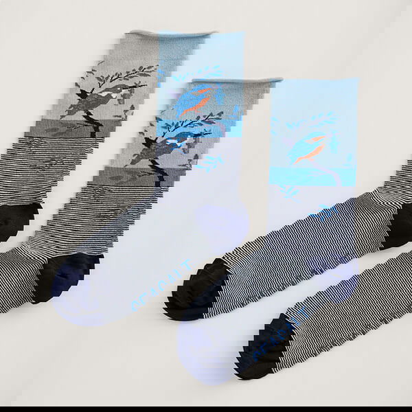 Seasalt Womens Bamboo Arty Socks Salt Marsh Maritime