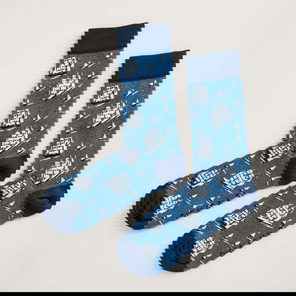 Seasalt Mens Arty Socks Spirit Sail Raincloud
